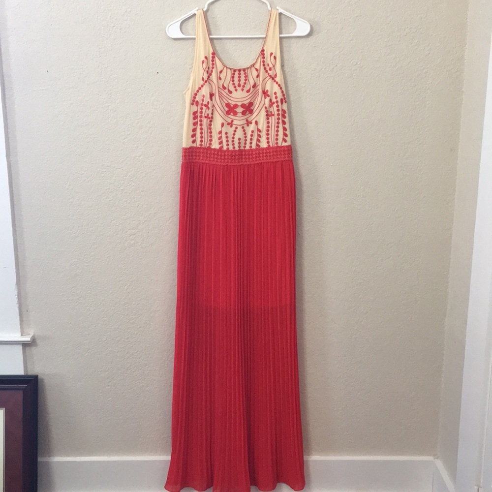 Long red summer dress